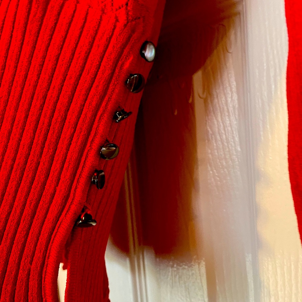 First pic is a red long sleeve fitted shirt by S 48 size medium